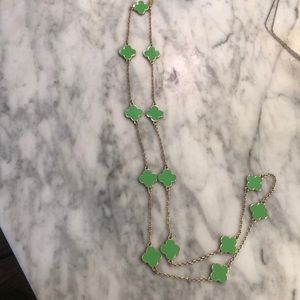 Green and gold clover necklace